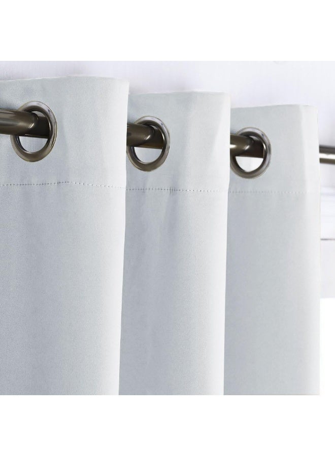 NICETOWN Room Dividers Heavy Curtains Screens Partitions, Function Thermal Insulated Blackout Patio Sliding Door Divider Room Curtain Panel, Extra Wide Curtains, 8.3ft Wide x 7ft Long, Greyish White - Image 5