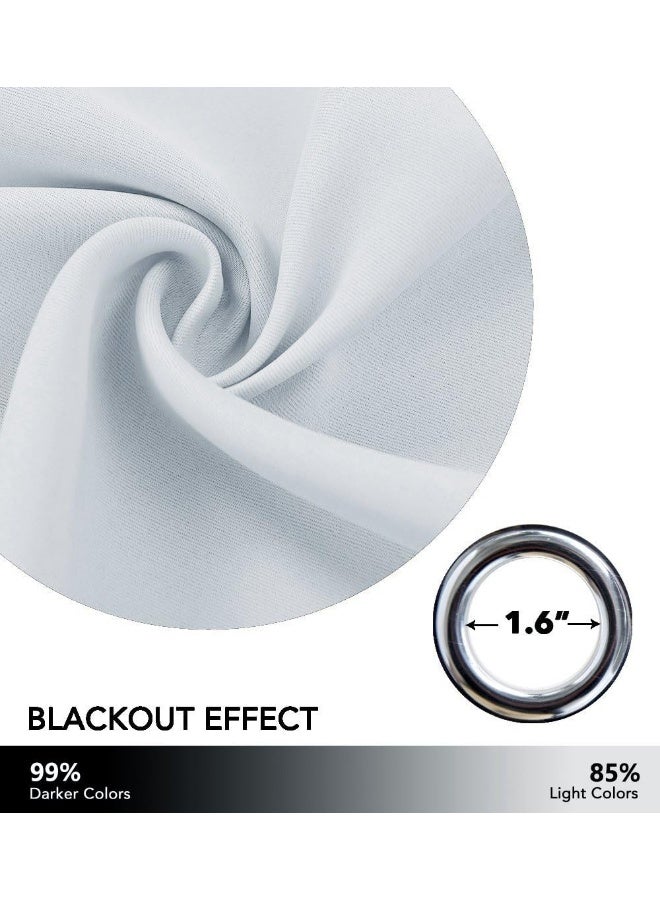 NICETOWN Room Dividers Heavy Curtains Screens Partitions, Function Thermal Insulated Blackout Patio Sliding Door Divider Room Curtain Panel, Extra Wide Curtains, 8.3ft Wide x 7ft Long, Greyish White - Image 4