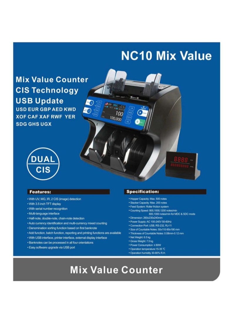 Nigachi NC-10 Mix Money Counting Machine - Image 2