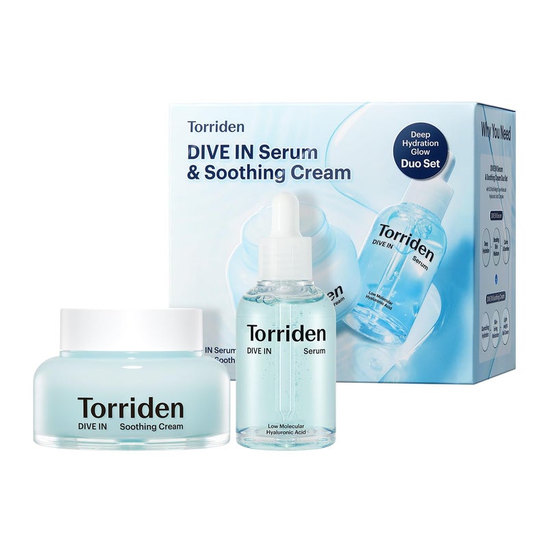 Torriden DIVE IN Serum 1.69 fl.oz. + Soothing Cream (Jar) 3.38 fl.oz. | Hyaluronic Acid Care Set | Deep Hydrating Skin Care to Get Glass Skin - Image 1