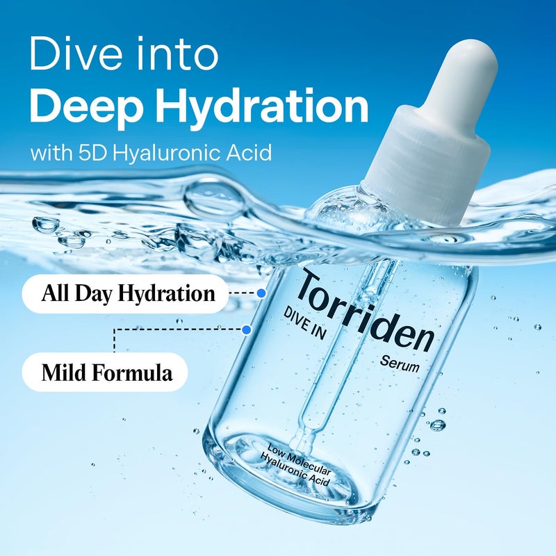 Torriden DIVE IN Serum 1.69 fl.oz. + Soothing Cream (Jar) 3.38 fl.oz. | Hyaluronic Acid Care Set | Deep Hydrating Skin Care to Get Glass Skin - Image 2