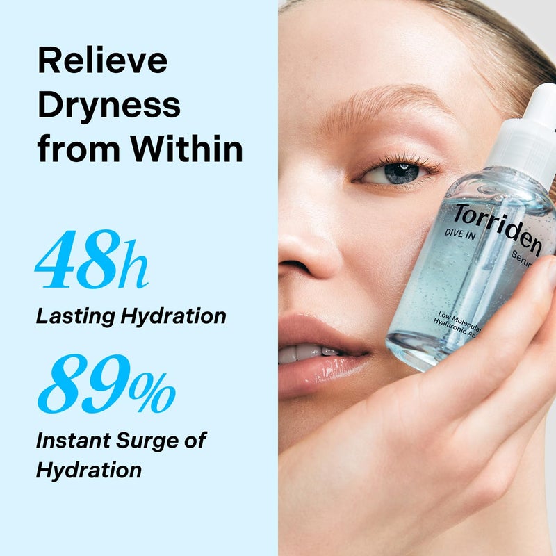 Torriden DIVE IN Serum 1.69 fl.oz. + Soothing Cream (Jar) 3.38 fl.oz. | Hyaluronic Acid Care Set | Deep Hydrating Skin Care to Get Glass Skin - Image 3
