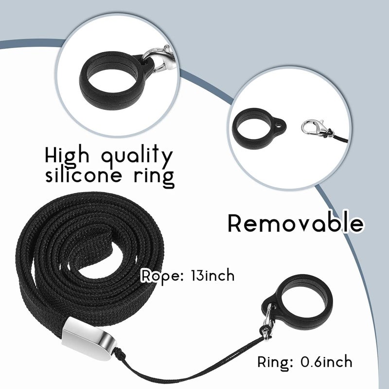 Shappy Shappy 3 Antilost Necklace Lanyard Black with Antilost Silicone Rubber Ring Silicone Rubber Pen Lanyard Holder  - Image 3