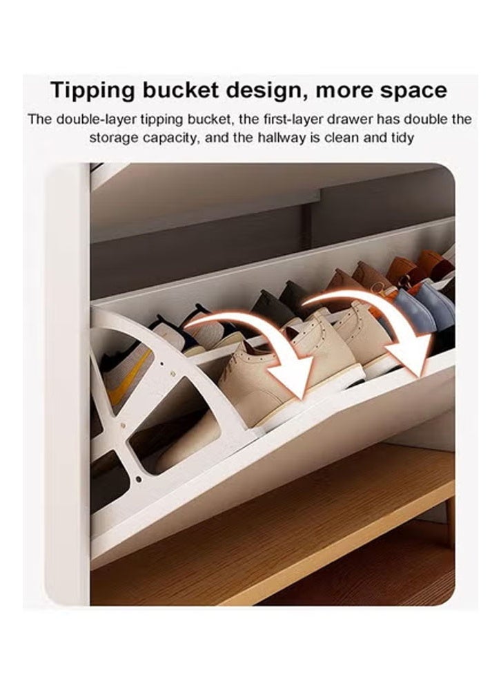 keke Entryway Shoe Cabinet Large Capacity Three Tier Shoe Storage with Two Rack - Image 4