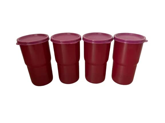 Tupperware New Tupperware Tabletop Stacking Tumbler 12oz  350ml Set of 4 in Dark Plum