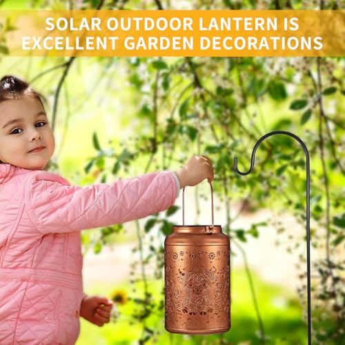 Tepaken Solar Lanterns Outdoor Waterproof Garden Decor Birthday Gifts for Women Mom Grandma Hanging Solar Lights Metal Decoration Outside for Yard, Patio (Highland Cattle) - Image 5