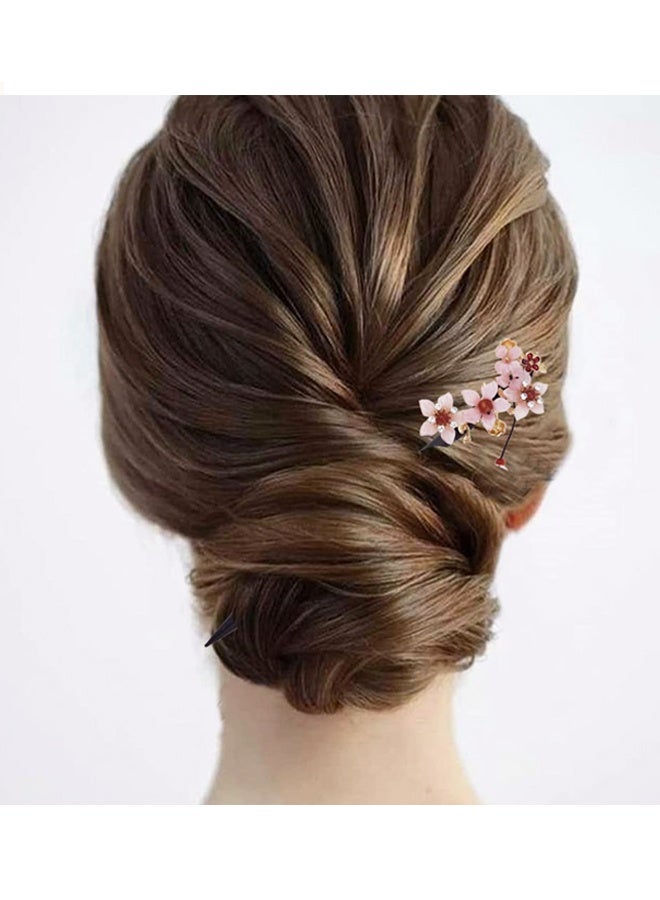 3 Pack Chinese Traditional Flower Hair Sticks Vintage Wooden Hair Pin for Women Girls - Image 3