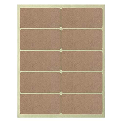 Mr-Label 2”×4” Printable Natural Kraft Brown Label Sticker - for Mason Jars | Crafts | Candles | Candy | Party Favor | Gift Label - for Inkjet/Laser Printer (25 sheets/250 Labels) - Image 2