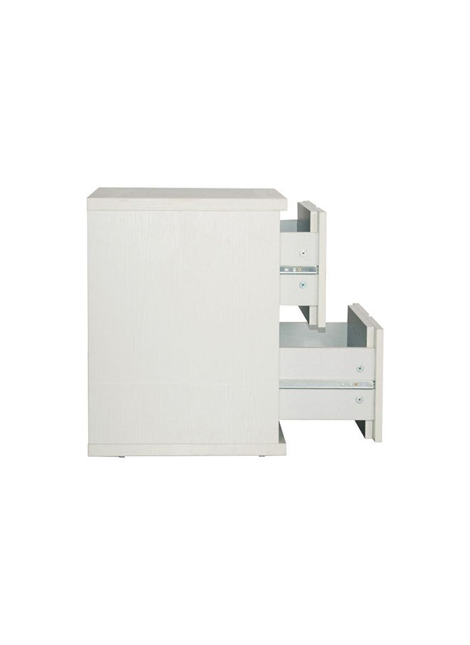 DANUBE HOME Palomeze Night Stand متعدد الوظائف بجانب السرير، توفير المساحة، منضدة نهاية الطاولة، تخزين أثاث حديث التصميم لغرفة النوم L50xW40.2xH52 سم أبيض / أسود  - Image 3