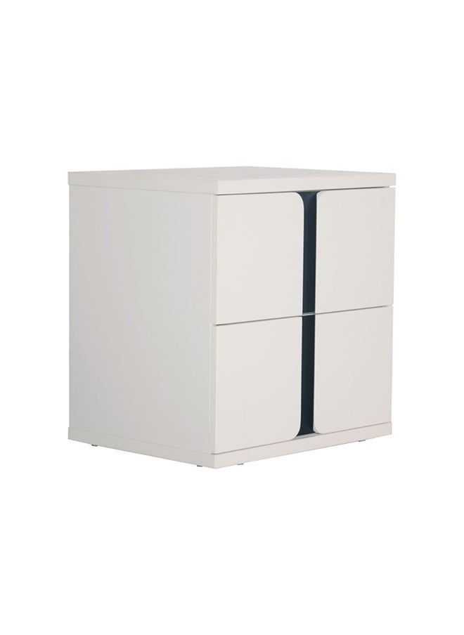 DANUBE HOME Palomeze Night Stand متعدد الوظائف بجانب السرير، توفير المساحة، منضدة نهاية الطاولة، تخزين أثاث حديث التصميم لغرفة النوم L50xW40.2xH52 سم أبيض / أسود  - Image 2