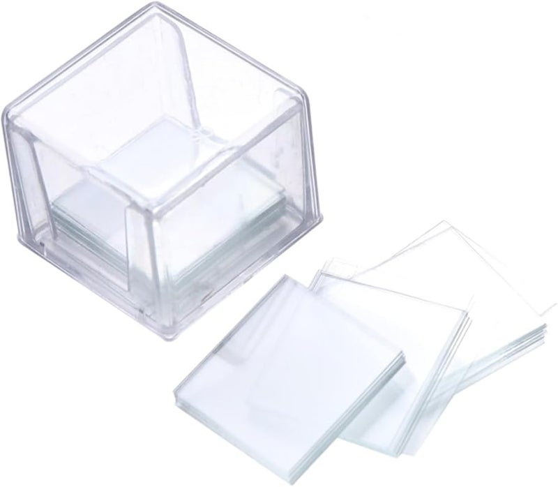 100 Pcs Square Microscope Cover Slips Glass Optical Lens Accessories - Image 1