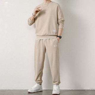 Spring and Autumn 2024 New Mens Long Sleeve Sweat Trousers Waffley Casual Sports Student Youth Loose suit apricot - pzsku/Z2C6700A2FC61ADA2B37FZ/45/1750433152/b0d64a3d-ead3-4d47-be53-5b87ecf52454