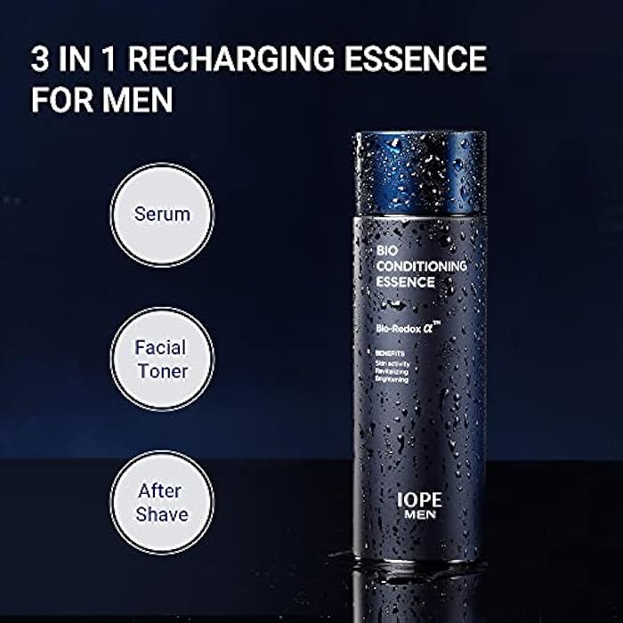 IOPE Moisturizing Serum for Men - Men Bio Essence Intensive Anti Aging, Skin Tightening and Soothing, 3 in 1 Skincare for Fine Lines, 4.90 FL.OZ.(145ml) by Amorepacific - Image 2