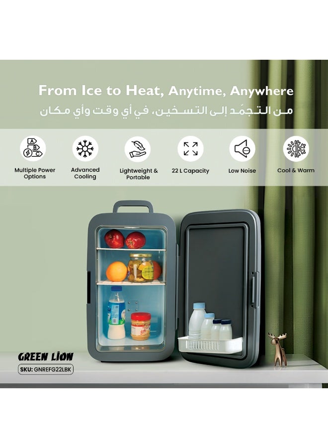GREEN LION Mini Portable Refrigerator & Warmer with 22L Capacity, Digital Temperature Control (-9°C to 65°C), AC/DC Power for Home & Car, Ultra-Quiet Cooling, Best Compact Small Fridge For Mini Bar, Room or Office – White - Image 3