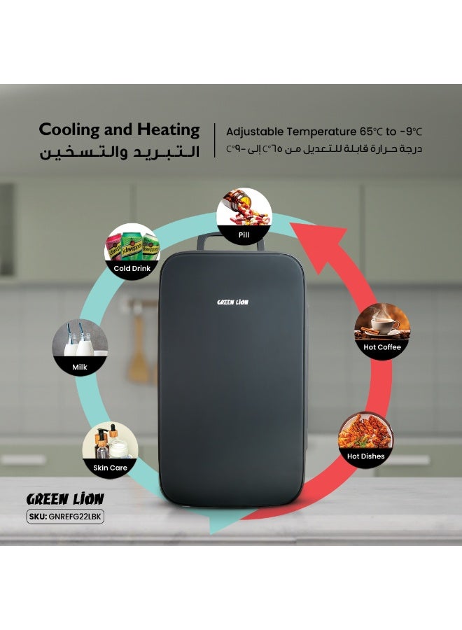 GREEN LION Mini Portable Refrigerator & Warmer with 22L Capacity, Digital Temperature Control (-9°C to 65°C), AC/DC Power for Home & Car, Ultra-Quiet Cooling, Best Compact Small Fridge For Mini Bar, Room or Office – White - Image 2