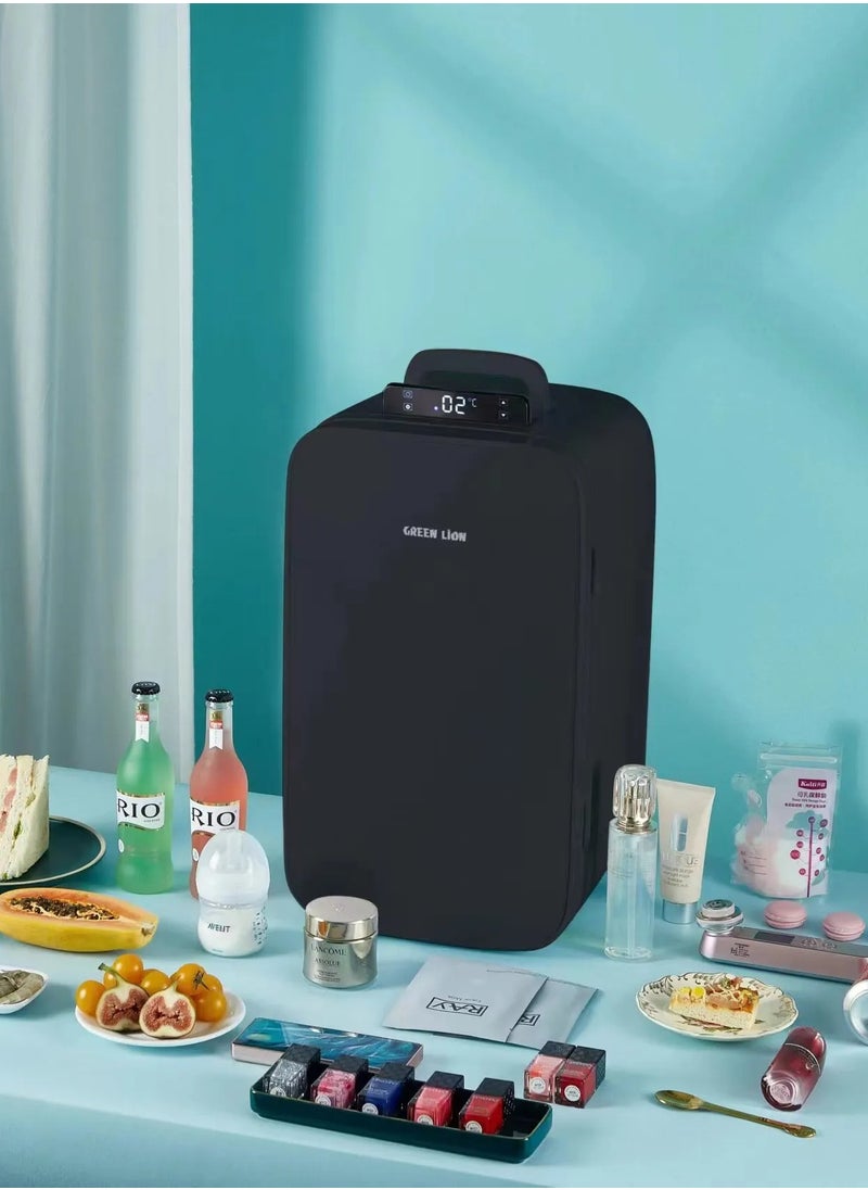 GREEN LION - Mini Refrigerator 22L 65W / Compact & Portable / Multiple Power Option / Advanced Cooling / Multi Protection / Temperature Control / Low Noises / Removable Door Basket and shelf / Energy Saving - Black - Image 1
