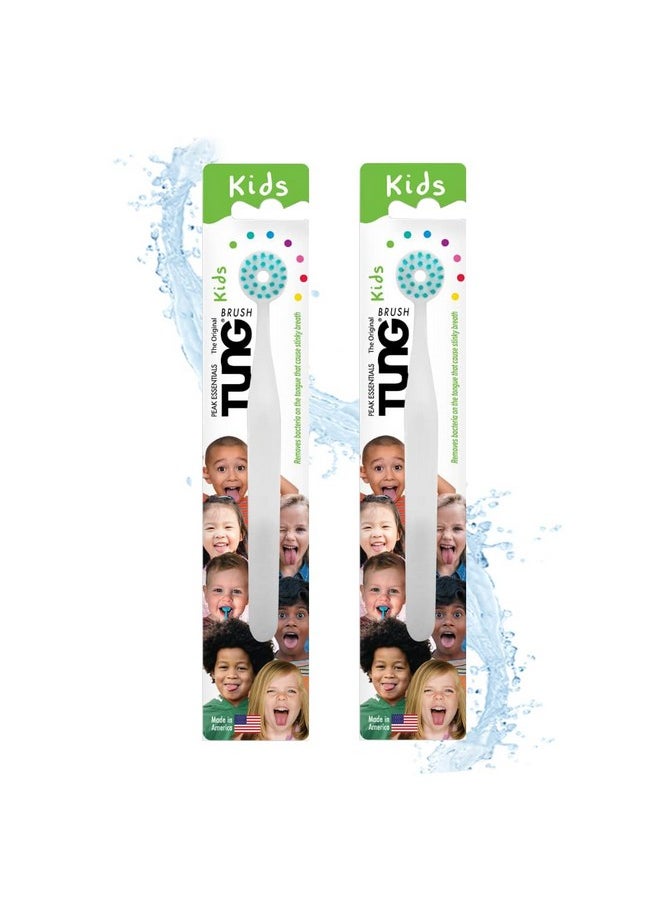 Peak Essentials The Original TUNG Brush - Tongue Cleaner For Kids, Childs Tongue Scraper, Kids Tongue Brush, Children’S Tongue Cleaner Brush, Tongue Scrubber, Made In America, Set Of 2 - Image 1