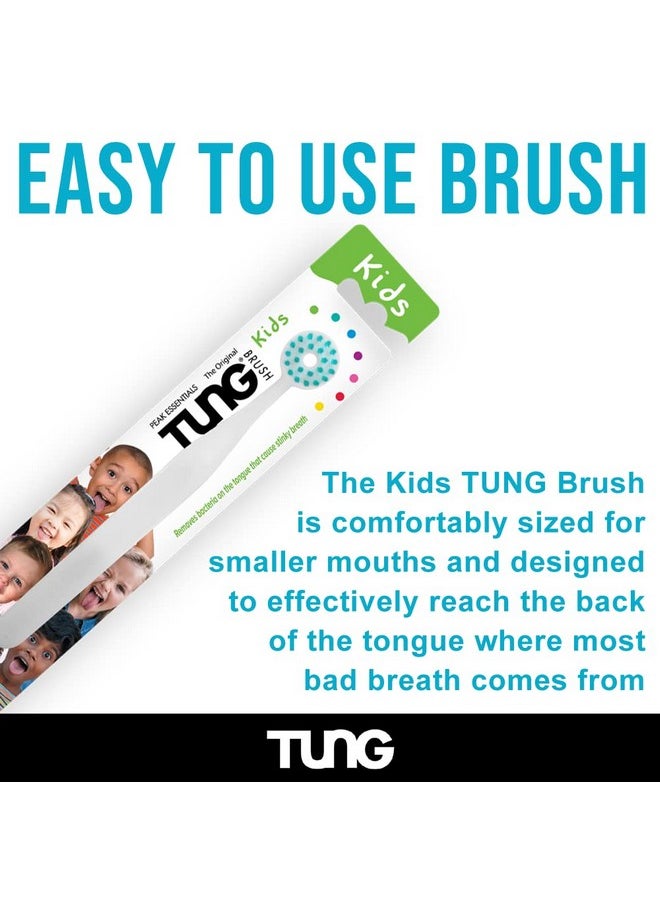 Peak Essentials The Original TUNG Brush - Tongue Cleaner For Kids, Childs Tongue Scraper, Kids Tongue Brush, Children’S Tongue Cleaner Brush, Tongue Scrubber, Made In America, Set Of 2 - Image 1