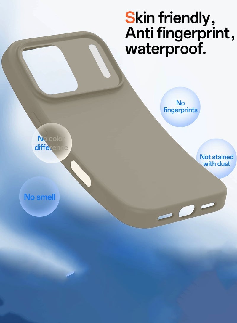 JAJEEK Apple iPhone 17 Pro Max 5G 2025 Soft Liquid Silicone Case Cover (MCRPSN) - Titanium - Image 3