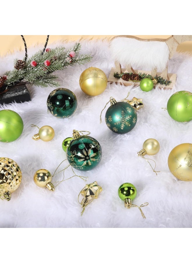 زينة كرة الكريسماس، 44 قطعة من زينة شجرة الكريسماس البلاستيكية المقاومة للكسر مع حلقة تعليق لحفلة شجرة الكريسماس وديكور المنزل ومجموعة زينة شجرة الكريسماس - Image 4