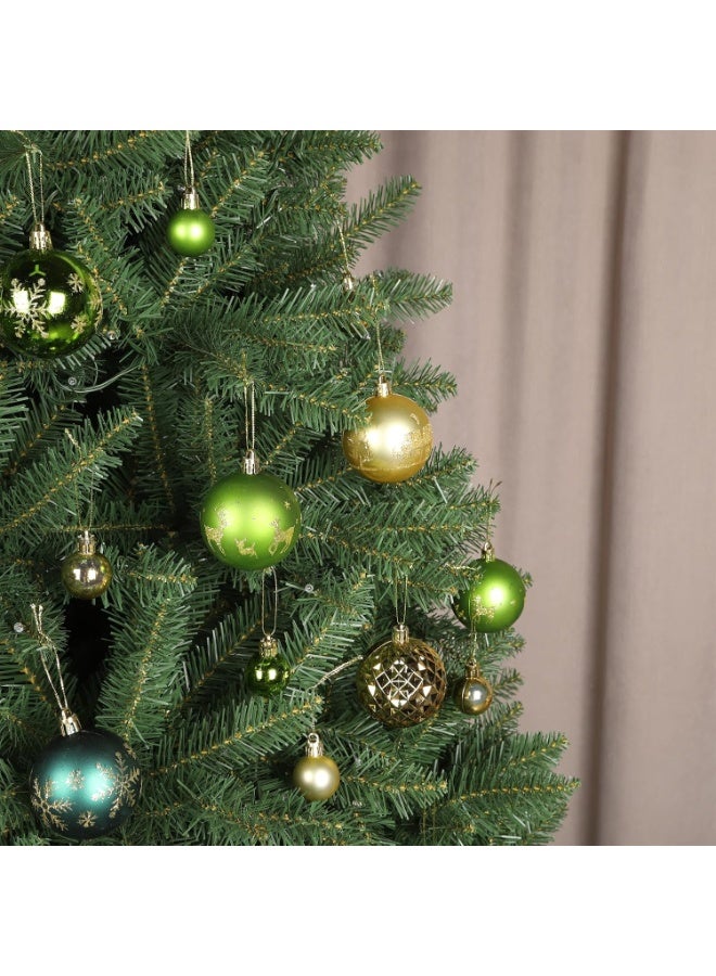 زينة كرة الكريسماس، 44 قطعة من زينة شجرة الكريسماس البلاستيكية المقاومة للكسر مع حلقة تعليق لحفلة شجرة الكريسماس وديكور المنزل ومجموعة زينة شجرة الكريسماس - Image 5