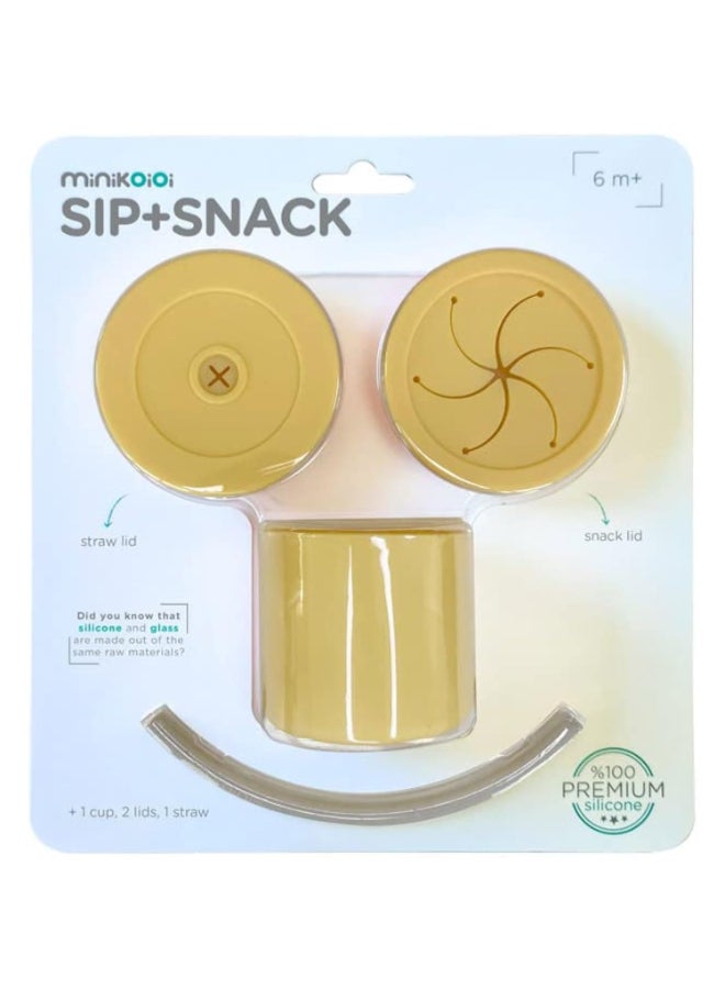 Minikoioi كوب شرب ووجبات خفيفة بلون البيج الفقاعي والرمادي البودري - Image 5