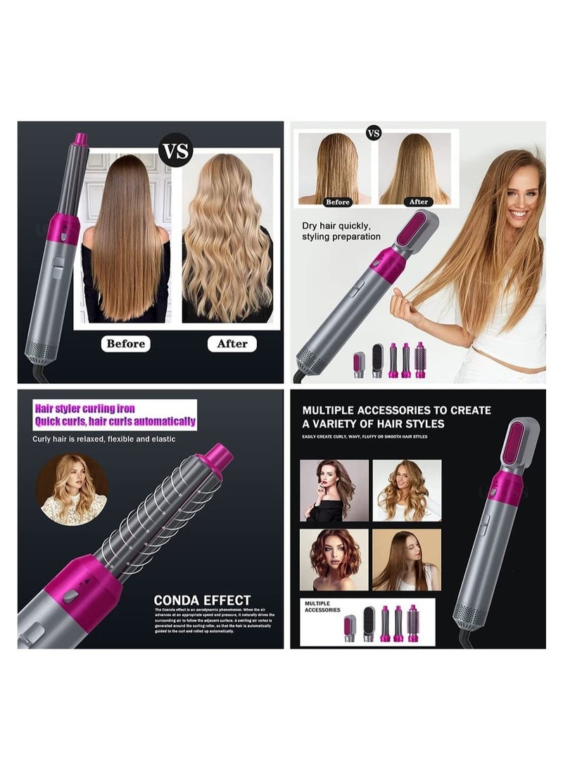 عام 5 in 1 Hot Air Styler Electric Blow Dryer Comb Curling Wand Detachable Negative Ion Straightener Hair Brush - Image 3