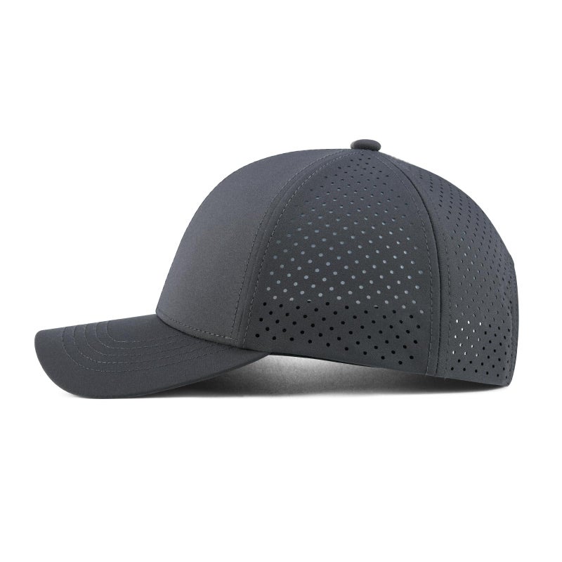 VOBOOM Men Quick Dry Baseball Cap Laser Cut Mesh Ball Curved Brim Snapback Hat (Dark Grey) - Image 3
