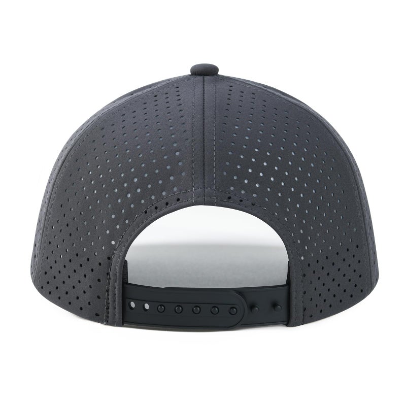 VOBOOM Men Quick Dry Baseball Cap Laser Cut Mesh Ball Curved Brim Snapback Hat (Dark Grey) - Image 4