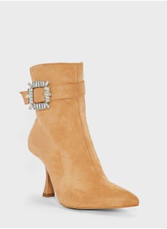 ELLA Jewelled High Heel Point Toe Boots  - Image 2