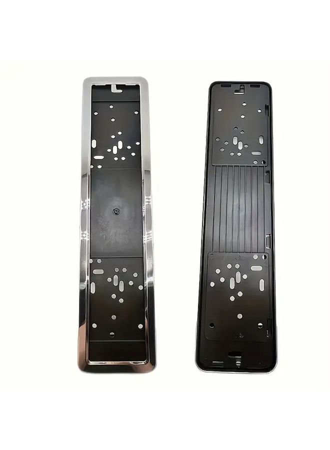 Stainless Steel European License Plate Frame 1pc Waterproof Rust Resistant - Image 1