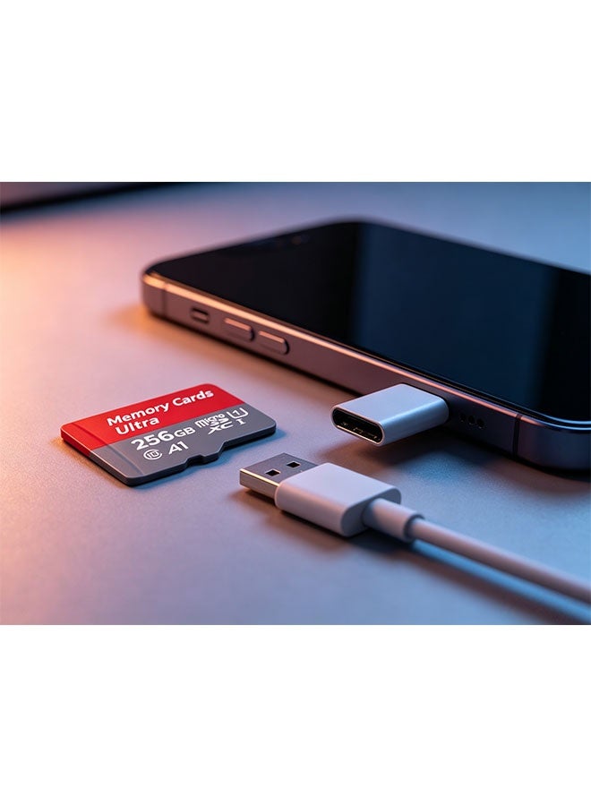 256GB high-end storage card, microSDXC type, supports full HD video, suitable for smartphones, dashcam, action cameras and surveillance cameras. - Image 5