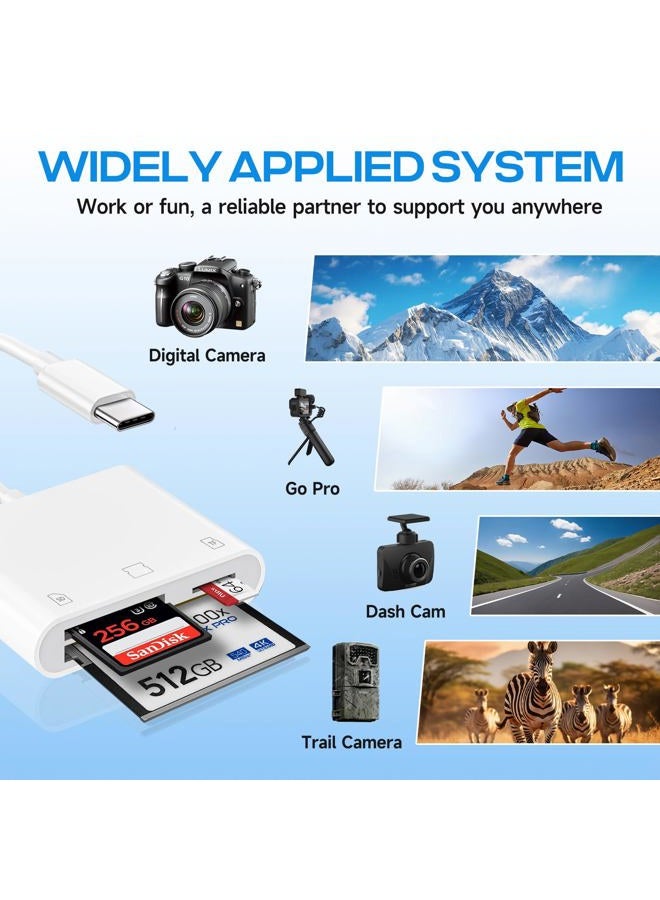MTIQHS USB C SD Card Reader for iPhone 16/15/iPad/Mac, 3 in 1 USBC Memory Card Reader with Compact Flash/CF/SD/TF Card, Digital Camera Adapter iPhone SD Card Reader Compatible with MacBook Pro/Air/Mini Mac - Image 3