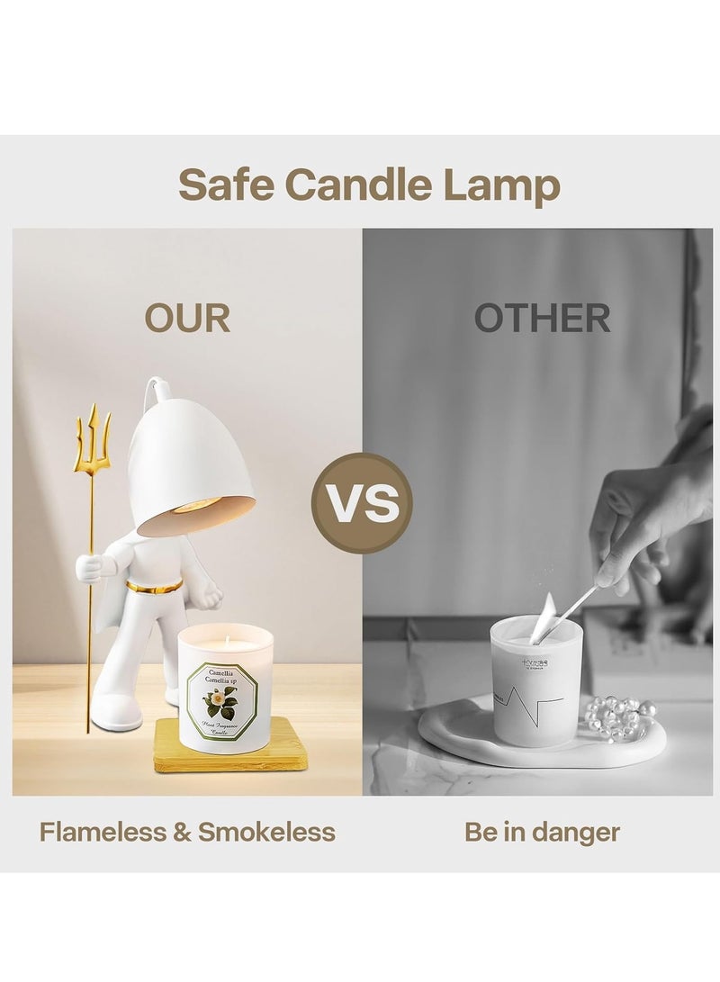 KASTWAVE Fragrance Candle Warmer Lamp, Dimmable Candle Warming Lamp, with Timer And 2 Bulbs, for All Jar Candles Wax Melting, Astronaut Desk Lamps, Bedroom Living Room Home Decor Wax Melt Warmer - Image 5