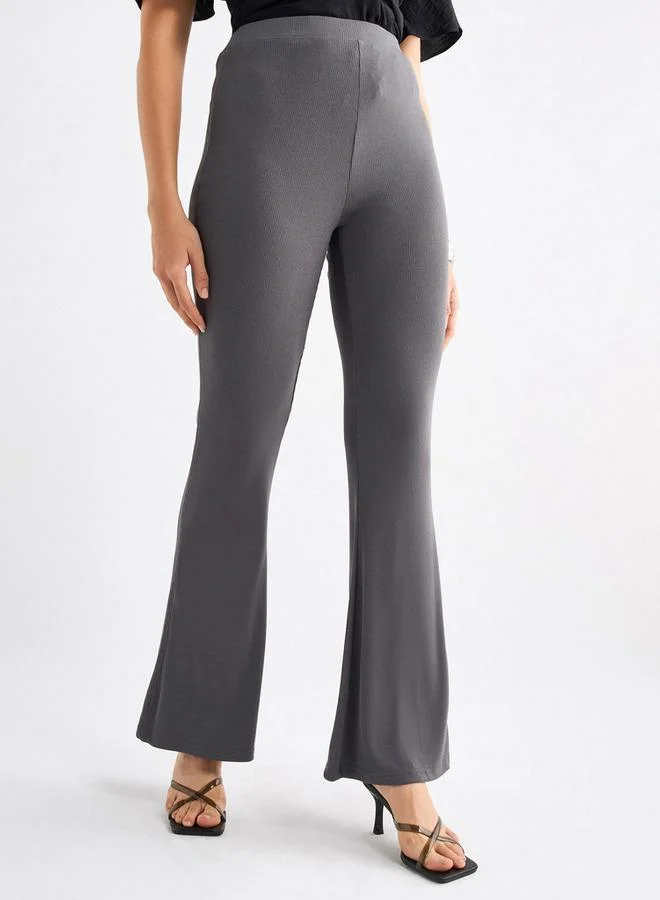 سبلاش فيڤ بنطلون ليقنز مضلع لامع بطول كامل وخصر مطاطي