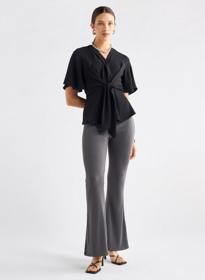 سبلاش فيڤ بنطلون ليقنز مضلع لامع بطول كامل وخصر مطاطي - Image 2