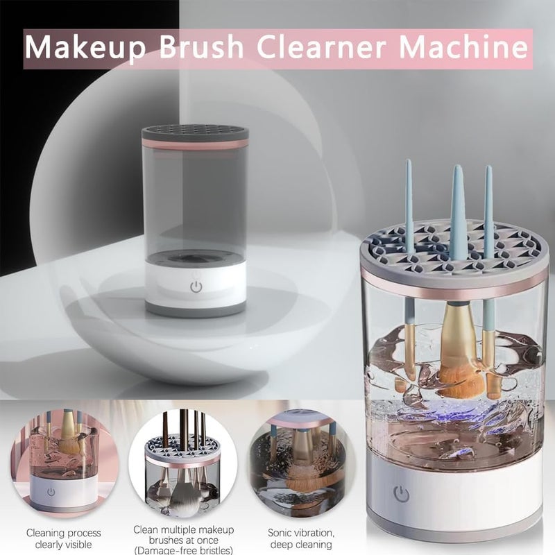 REMICH Makeup Brush Cleaner  Electric Brush Cleaner Spinner Tool for All Type Makeup Brushes  Spinning Electric Makeup Brush Cleaner  Cosmetic Brush Cleaner for All Size Makeup Brushes for Women - Image 3