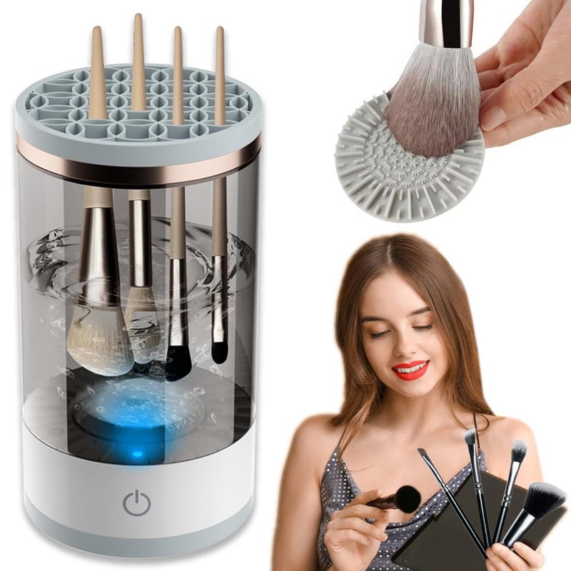 REMICH Makeup Brush Cleaner  Electric Brush Cleaner Spinner Tool for All Type Makeup Brushes  Spinning Electric Makeup Brush Cleaner  Cosmetic Brush Cleaner for All Size Makeup Brushes for Women - Image 1