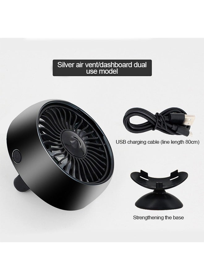 Sharpdo 3-Speeds USB Creative Light Multi-functional Car Fan 5W Black  - Image 1