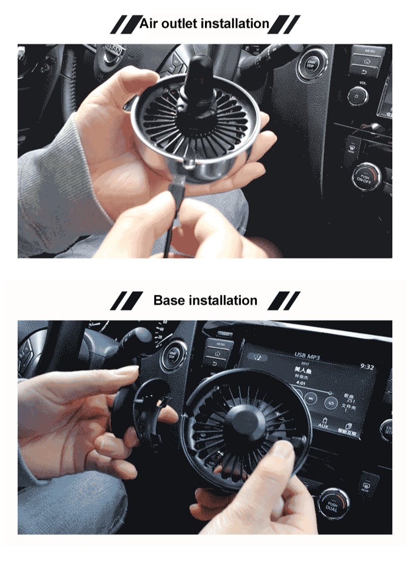 Sharpdo 3-Speeds USB Creative Light Multi-functional Car Fan 5W Black  - Image 4