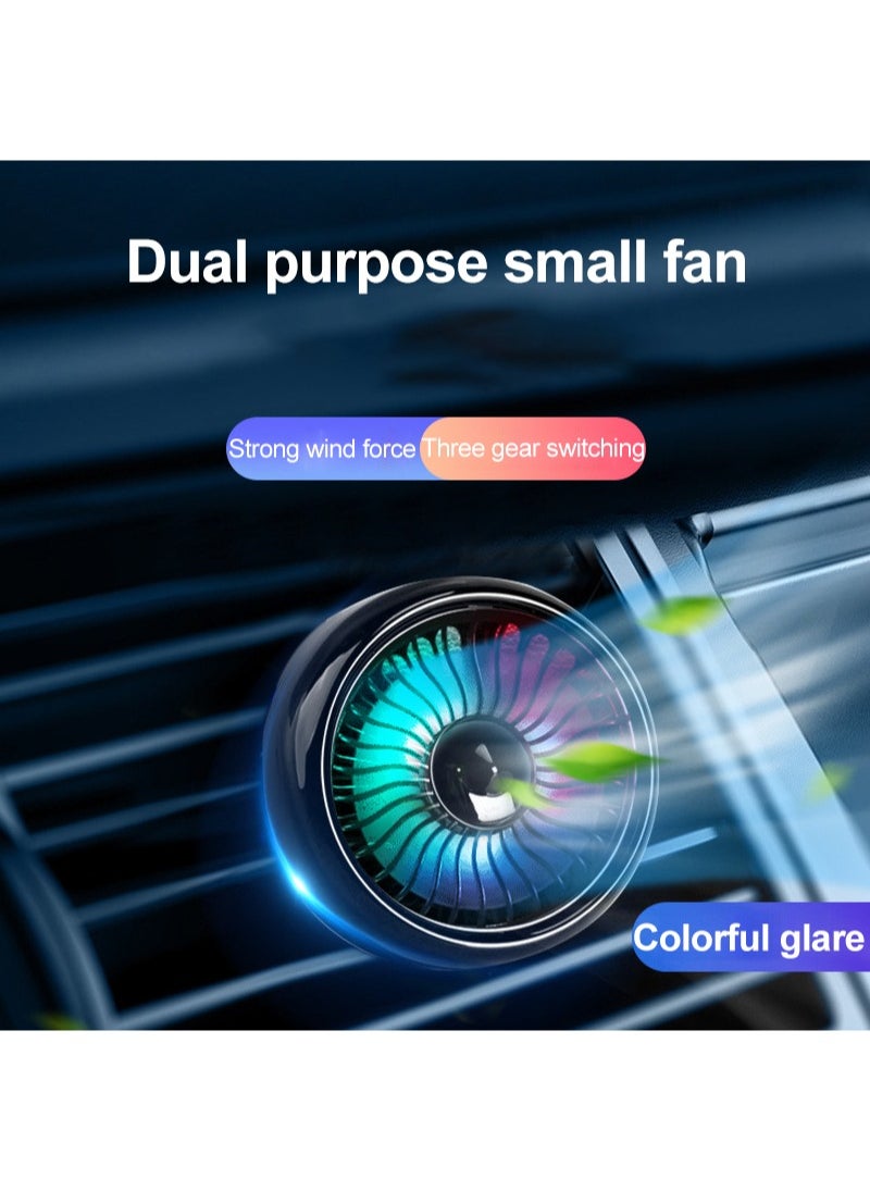 Sharpdo 3-Speeds USB Creative Light Multi-functional Car Fan 5W Black  - Image 3