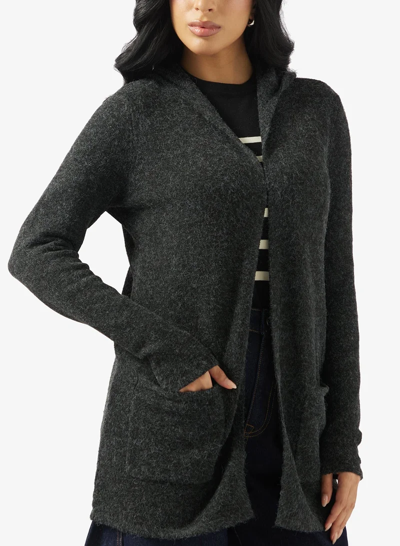 VERO MODA Doffy Long Sleeve Open Hood Cardigan