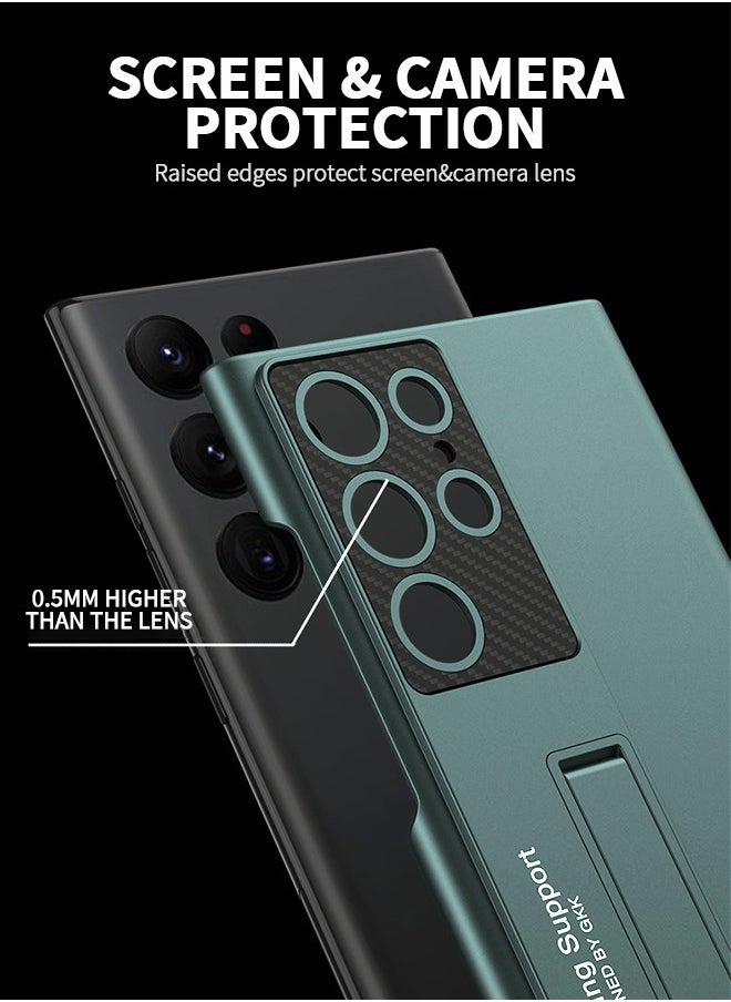 GROIC For Samsung Galaxy S23 Ultra Case 6.8'', S23 Ultra Slim Stand Cover, Galaxy S23 Ultra Shell Supports Wireless Charging [Adjustable Stand, Anti-Drop, Anti-Fingerprint, All-Around Protection] - Green  - Image 2