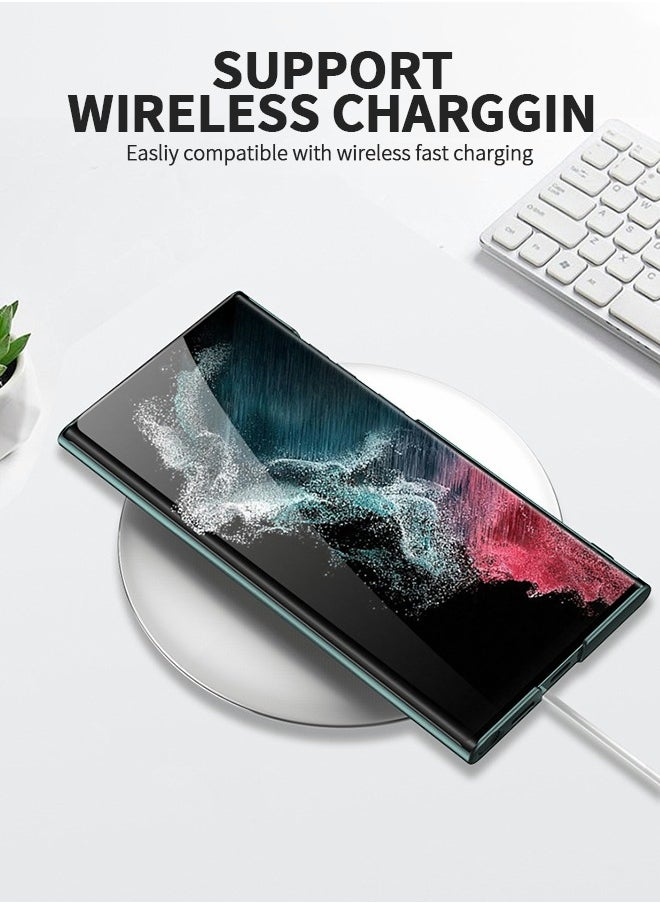 GROIC For Samsung Galaxy S23 Ultra Case 6.8'', S23 Ultra Slim Stand Cover, Galaxy S23 Ultra Shell Supports Wireless Charging [Adjustable Stand, Anti-Drop, Anti-Fingerprint, All-Around Protection] - Green  - Image 4