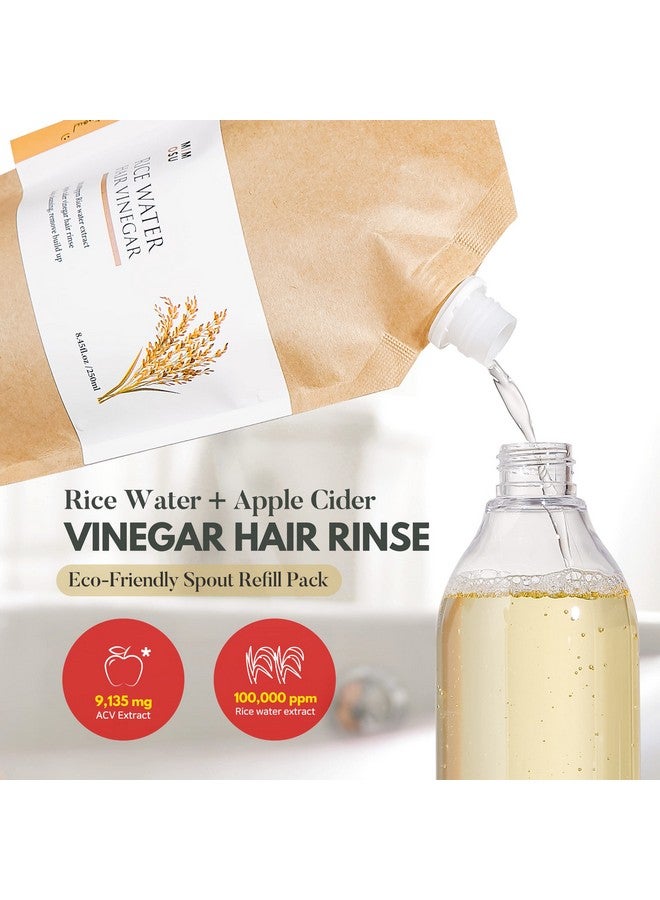 mimosu Rice Water for Hair Growth - Apple Cider Vinegar Hair Rinse with Rice Water Cleansing Conditioner, Gentle Scalp Cleanser for Build Up, Glycolic Acid Dandruff Treatment, Refill 8.45oz - Image 2