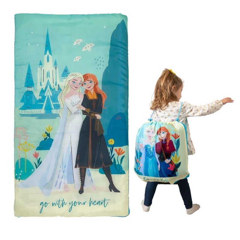 Franco Frozen 2 Kids Soft Lightweight 2 Piece SleepingSlumber Bag and Sling Bag Set 46L X 26W Official Licensed Disney Product by Franco