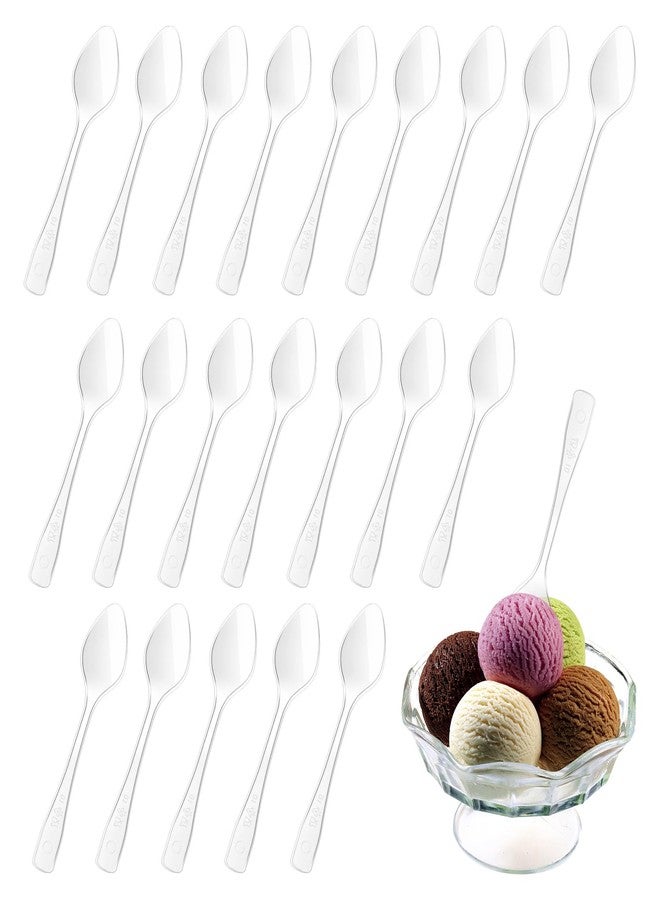 BOSMIOW 400 Pieces Clear Mini Disposable Tasting Spoons,3.7 Inch Small Serving Spoon,Tiny Plastic Utensils for Jelly Pudding Yogurt Ice Cream Desert Cake Appetizer - Image 1