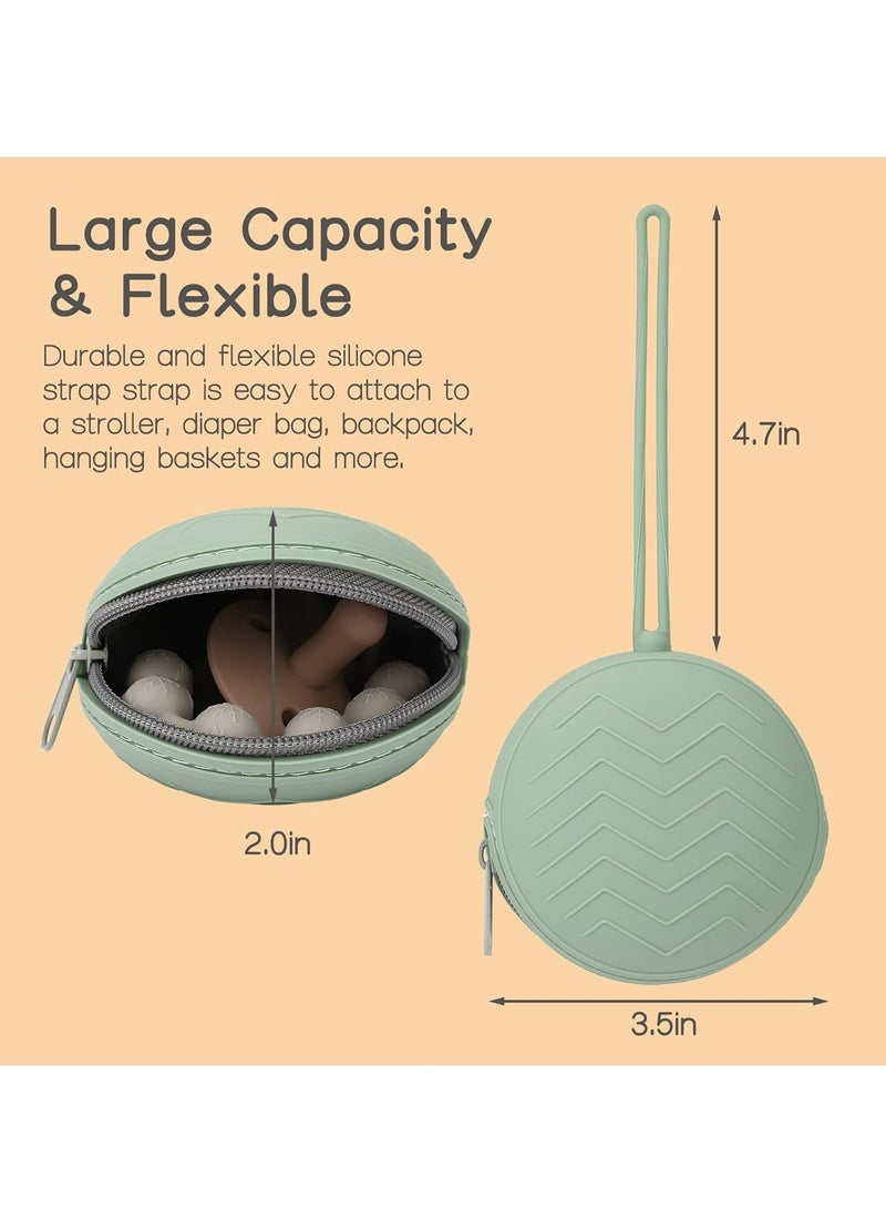 أوزيغالور حقيبة حامل مصاصة سيليكون 2 قطعة، حامل مصاصة للأطفال حديثي الولادة للسفر، حقيبة حامل مصاصة محمولة للأولاد والبنات - Image 2