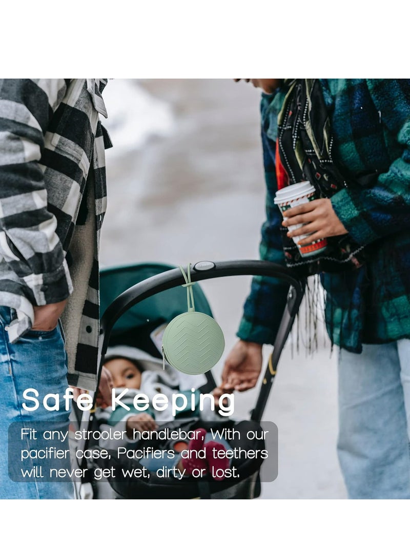 أوزيغالور حقيبة حامل مصاصة سيليكون 2 قطعة، حامل مصاصة للأطفال حديثي الولادة للسفر، حقيبة حامل مصاصة محمولة للأولاد والبنات - Image 4