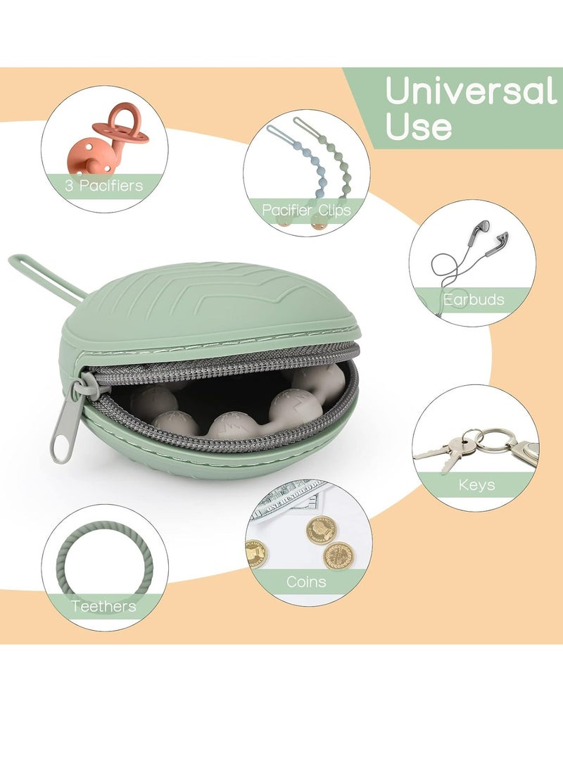 أوزيغالور حقيبة حامل مصاصة سيليكون 2 قطعة، حامل مصاصة للأطفال حديثي الولادة للسفر، حقيبة حامل مصاصة محمولة للأولاد والبنات - Image 5